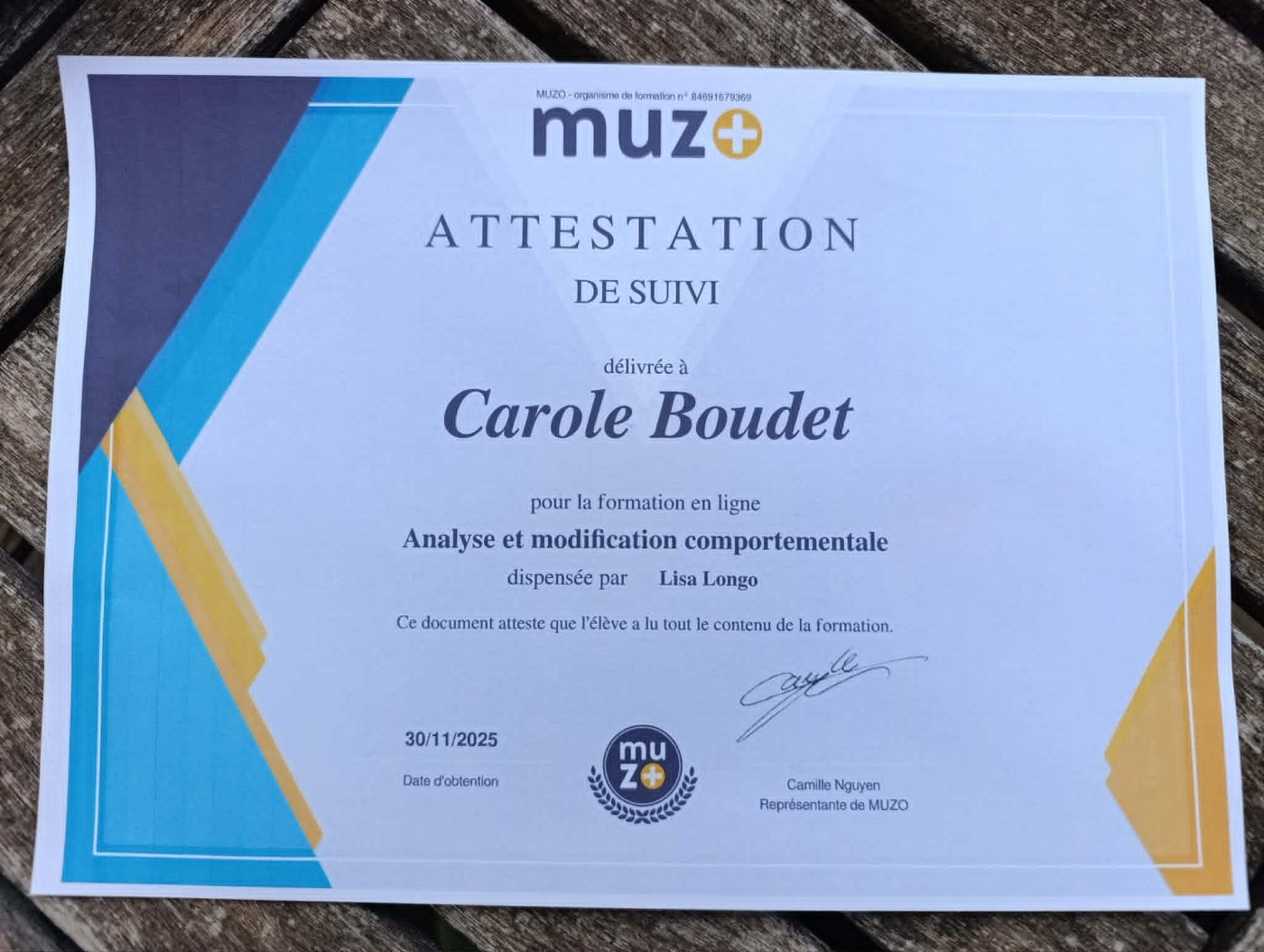 Formation Analyse et modification comportementale